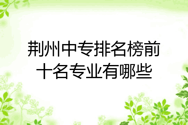 荆州中专排名榜前十名专业有哪些