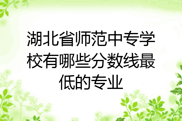 湖北省师范中专学校有哪些分数线最低的专业