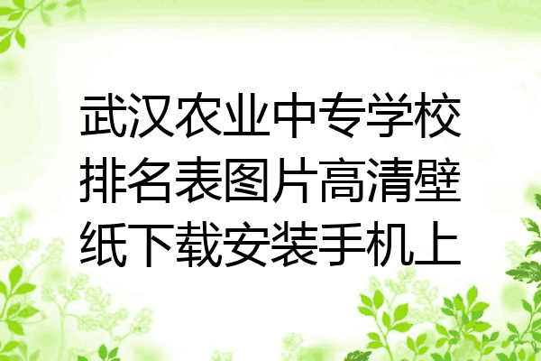 武汉农业中专学校排名表图片高清壁纸下载安装手机上