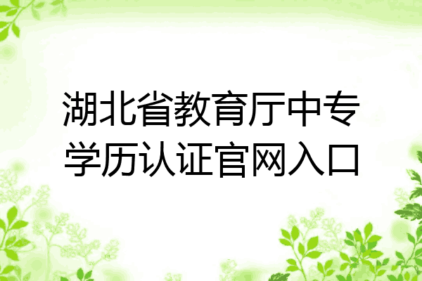 湖北省教育厅中专学历认证官网入口