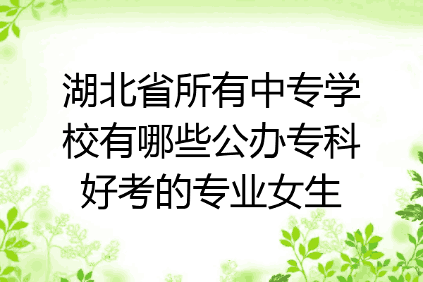 湖北省所有中专学校有哪些公办专科好考的专业女生