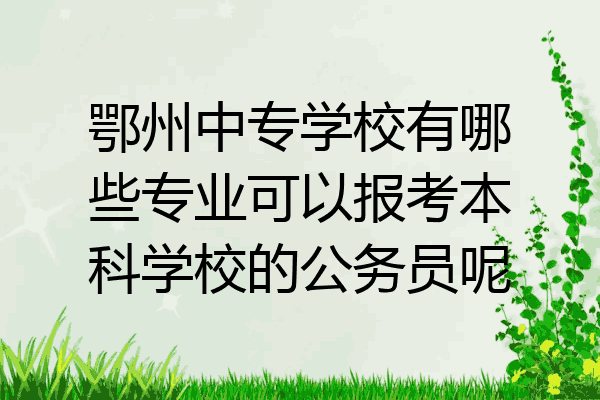 鄂州中专学校有哪些专业可以报考本科学校的公务员呢