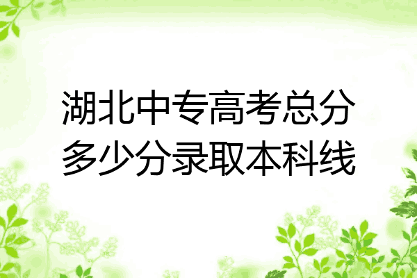 湖北中专高考总分多少分录取本科线