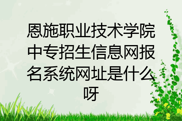 恩施职业技术学院中专招生信息网报名系统网址是什么呀