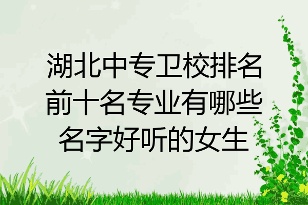 湖北中专卫校排名前十名专业有哪些名字好听的女生