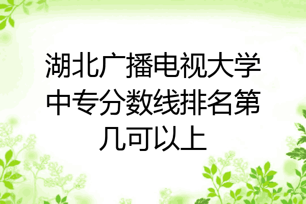湖北广播电视大学中专分数线排名第几可以上