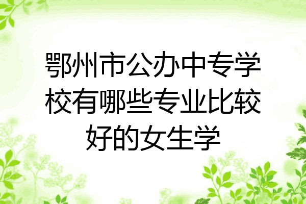 鄂州市公办中专学校有哪些专业比较好的女生学