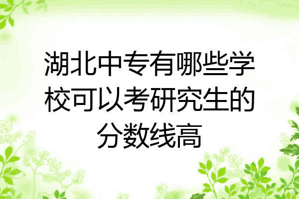 湖北中专有哪些学校可以考研究生的分数线高