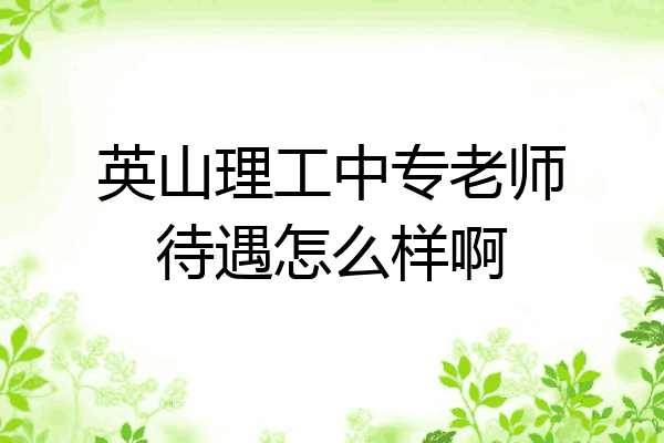 英山理工中专老师待遇怎么样啊