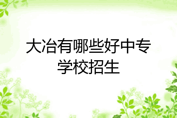 大冶有哪些好中专学校招生