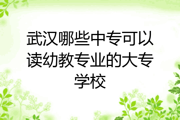 武汉哪些中专可以读幼教专业的大专学校