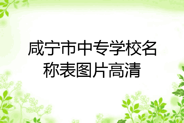 咸宁市中专学校名称表图片高清