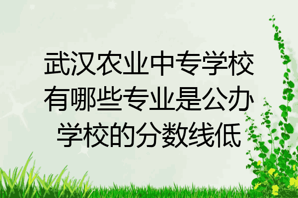 武汉农业中专学校有哪些专业是公办学校的分数线低