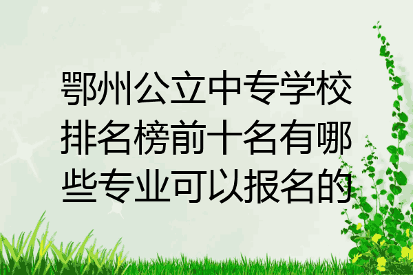 鄂州公立中专学校排名榜前十名有哪些专业可以报名的