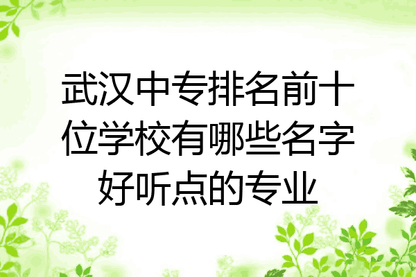 武汉中专排名前十位学校有哪些名字好听点的专业