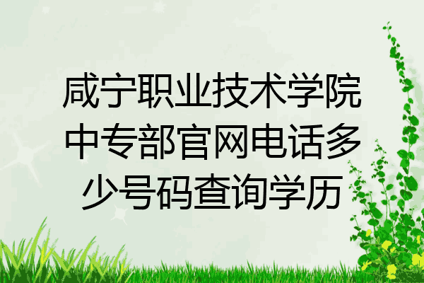 咸宁职业技术学院中专部官网电话多少号码查询学历