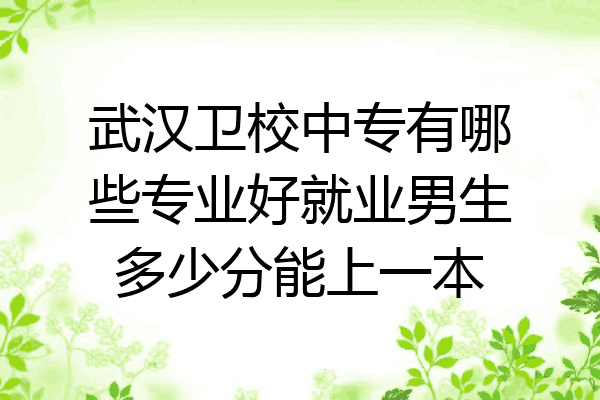 武汉卫校中专有哪些专业好就业男生多少分能上一本
