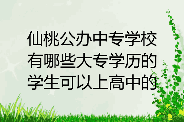 仙桃公办中专学校有哪些大专学历的学生可以上高中的