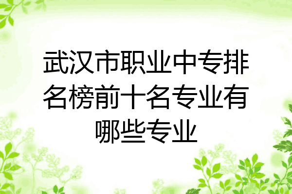 武汉市职业中专排名榜前十名专业有哪些专业