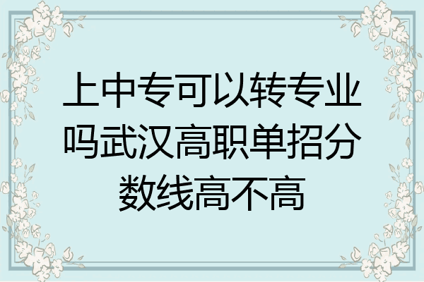 上中专可以转专业吗武汉高职单招分数线高不高