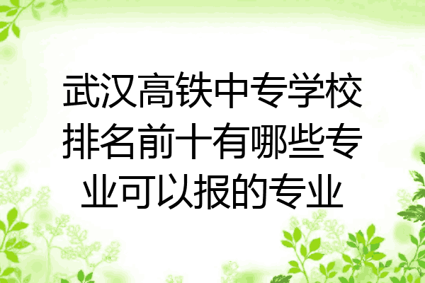 武汉高铁中专学校排名前十有哪些专业可以报的专业