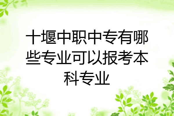十堰中职中专有哪些专业可以报考本科专业