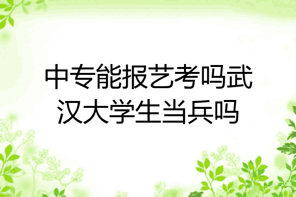 中专能报艺考吗武汉大学生当兵吗
