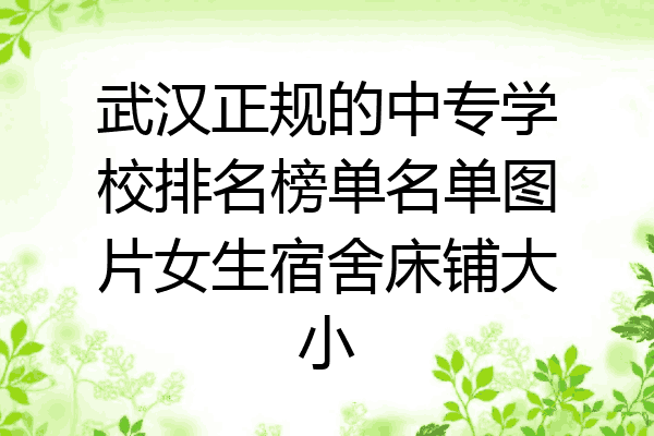 武汉正规的中专学校排名榜单名单图片女生宿舍床铺大小