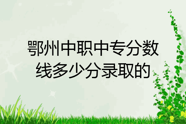 鄂州中职中专分数线多少分录取的