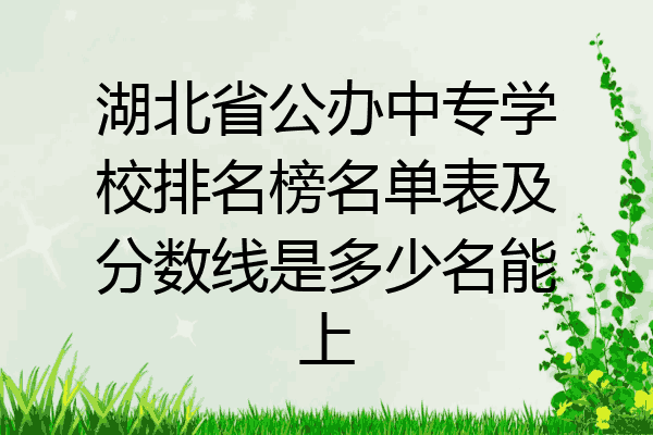 湖北省公办中专学校排名榜名单表及分数线是多少名能上