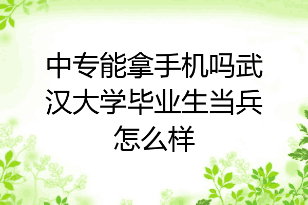 中专能拿手机吗武汉大学毕业生当兵怎么样