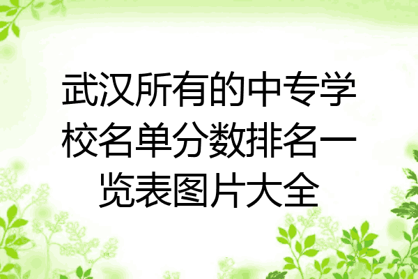 武汉所有的中专学校名单分数排名一览表图片大全