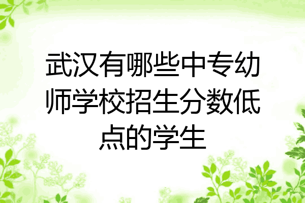 武汉有哪些中专幼师学校招生分数低点的学生