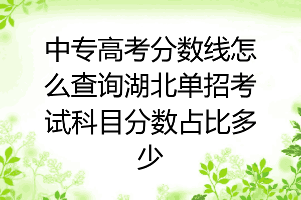 中专高考分数线怎么查询湖北单招考试科目分数占比多少