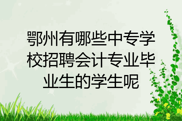 鄂州有哪些中专学校招聘会计专业毕业生的学生呢
