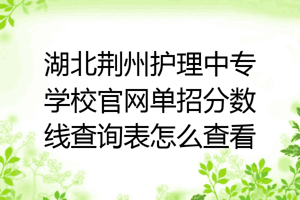 湖北荆州护理中专学校官网单招分数线查询表怎么查看