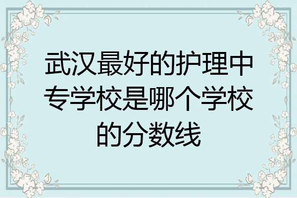 武汉最好的护理中专学校是哪个学校的分数线