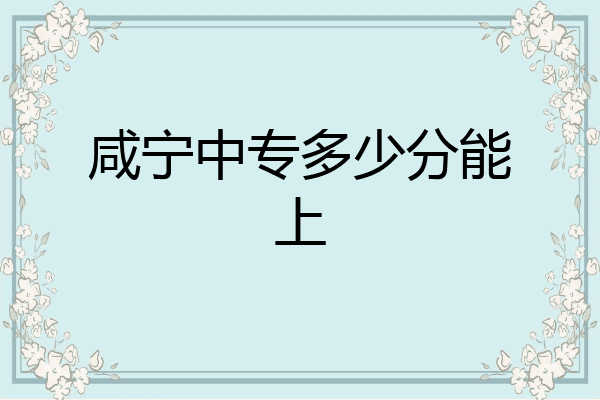 咸宁中专多少分能上
