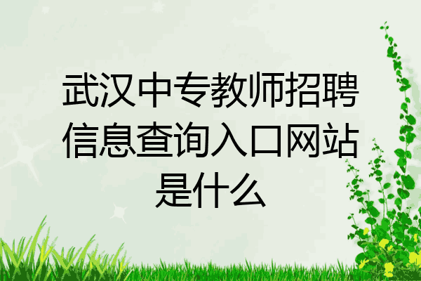 武汉中专教师招聘信息查询入口网站是什么