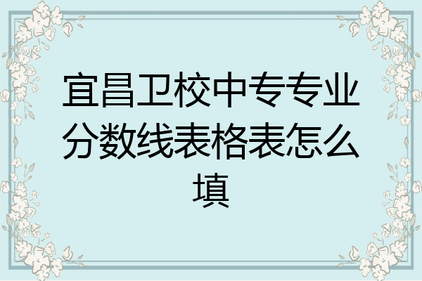宜昌卫校中专专业分数线表格表怎么填