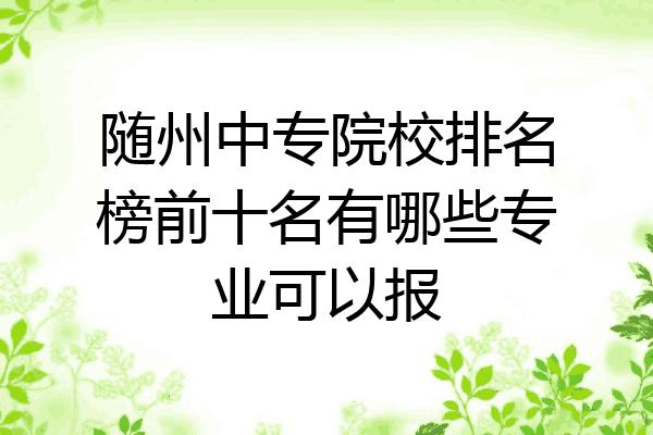 随州中专院校排名榜前十名有哪些专业可以报