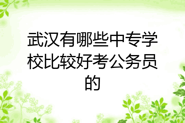 武汉有哪些中专学校比较好考公务员的