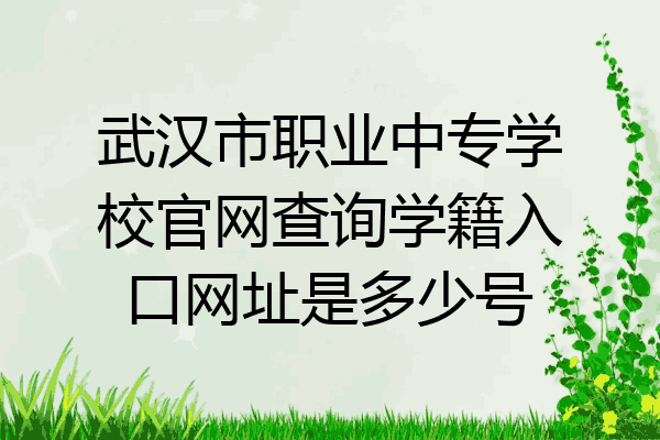 武汉市职业中专学校官网查询学籍入口网址是多少号