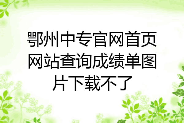 鄂州中专官网首页网站查询成绩单图片下载不了
