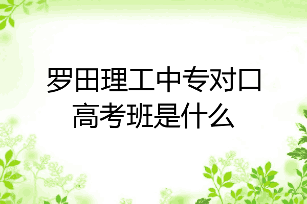 罗田理工中专对口高考班是什么