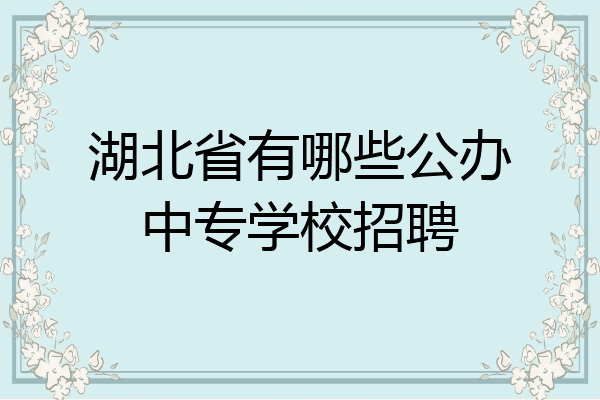湖北省有哪些公办中专学校招聘