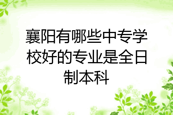 襄阳有哪些中专学校好的专业是全日制本科