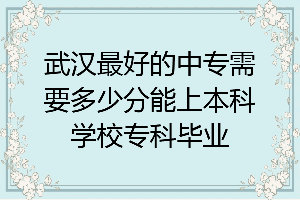 武汉最好的中专需要多少分能上本科学校专科毕业