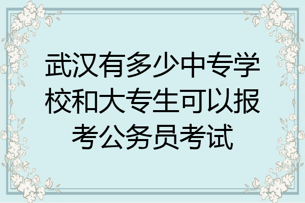 武汉有多少中专学校和大专生可以报考公务员考试