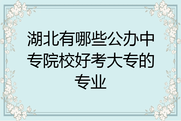 湖北有哪些公办中专院校好考大专的专业
